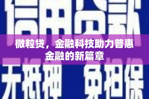 兴平微粒贷，金融科技助力普惠金融的新篇章