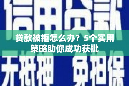 兴平贷款被拒怎么办？5个实用策略助你成功获批