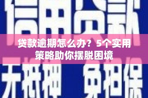 兴平贷款逾期怎么办？5个实用策略助你摆脱困境
