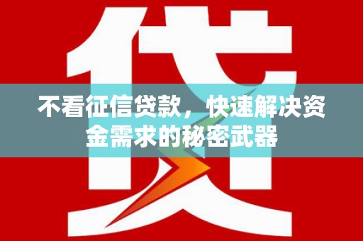 兴平不看征信贷款，快速解决资金需求的秘密武器