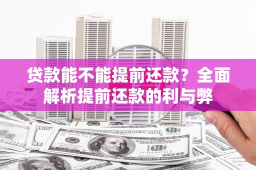 兴平贷款能不能提前还款？全面解析提前还款的利与弊