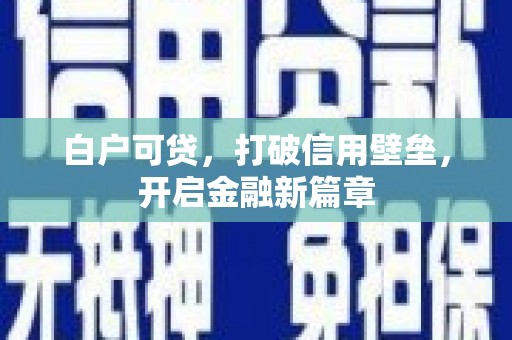 兴平白户可贷，打破信用壁垒，开启金融新篇章