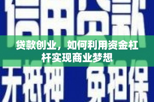 兴平贷款创业，如何利用资金杠杆实现商业梦想
