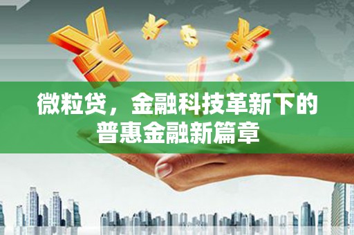 兴平微粒贷，金融科技革新下的普惠金融新篇章