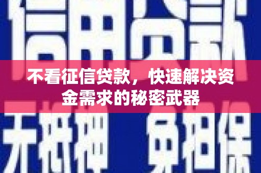 兴平不看征信贷款，快速解决资金需求的秘密武器