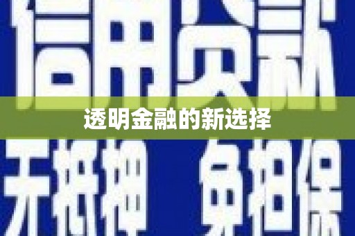 兴平透明金融的新选择